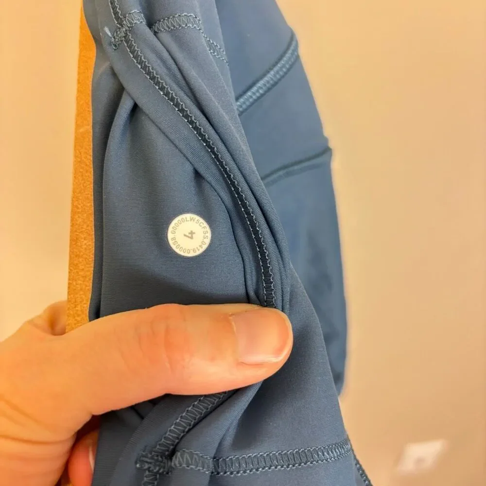 Lululemon Blue High Rise Fast and Free Tight‎ Leggings with Pockets 4
